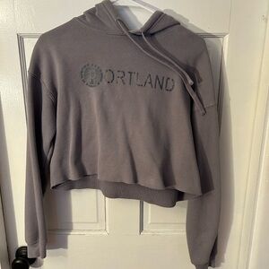 Pure Barre Heather/Gray Cropped Hoodie